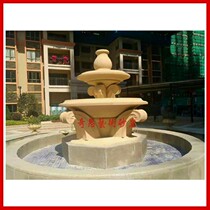 European sandstone double-layer fountain landscape fountain sculpture image building outdoor waterscape decoration imitation sandstone water bowl
