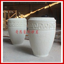 Sandstone pattern flower pot garden landscape flower pot community Villa image building Greening decoration sandstone relief background wall