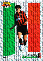 panini 96 Ligue 1 football star card Albertini AC Milan European star floral card