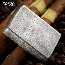 Zorro kerosene lighter ancient silver knurled pure copper series personality old light board custom lettering style wind Men gift