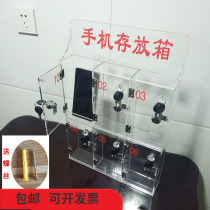 Customized transparent acrylic wall-mounted mobile phone vertical storage cabinet multi-door safe deposit box storage box storage cabinet