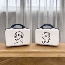 Uncle Wang only sells pull-bar box minimalist make-up bag containing bag hand grab bag womens bag washing bag INS Guochao