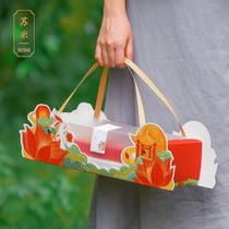 High-grade custom Mid-Autumn Festival Moon cake gift box packaging box Personalized hand-painted design portable Rabbit Moon cake portable box