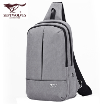 Seven Wolves Mens Chest Bag Casual Oxford Cloth Single Shoulder Bag Carry-on Small Backpack Slanted Satchel Bag Big iPad Package