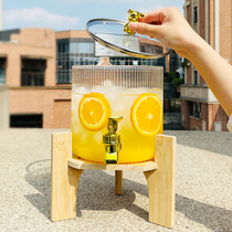 Glass Conditioning Wine Barrel High Temperature Resistant Large Capacity Homemade Beer Fruit Tea Fruit Juice Barrel With Tap Whisky Drink Bucket