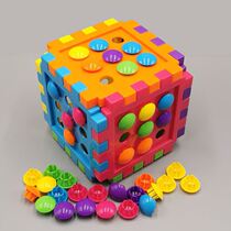 Childrens large grain Mushroom Nails Cube Collab Puzzle puzzle Composition Toys 2-3-5-year-olds Early teaching fun