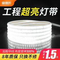Light strip led light strip with 220V living room decoration three color super bright long strip light outdoor waterproof self-adhesive line light