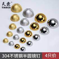 Glass Nail 304 Stainless Steel Hemispherical Mirror Nail Acrylic Semi-circular Decorative Cover Advertising Screw Cover
