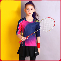 Children long sleeve yu mao qiu fu suit quick-drying boys and girls motion ping pang qiu fu tennis togs men qiu dong kuan