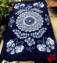 Yunnan Dali handmade boutique tie-dyed tablecloth-New Butterfly Love flower (165 × 115CM)