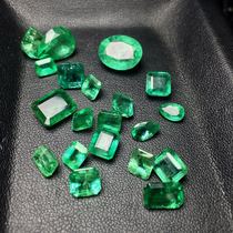 Natural Colombia Zambia oil-free micro-oil wood with green emerald bare stone ring face earrings necklace pendant k