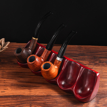 Multi-bit solid wood pipe rack holder Safflower pear wood 5-bit pipe rack Five-bucket pipe rack Pipe rack accessories