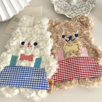 milkjoy lattice dress Little Bear plush pen bag large capacity rabbit cute girl student stationery storage bag