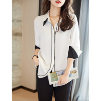 FENPERATE white shirt women early Spring Autumn New 2021 temperament color chiffon long sleeve top