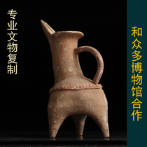 Dawenkou culture Neolithic pottery pottery pottery pottery animal head bottle retro Museum Collection antiques