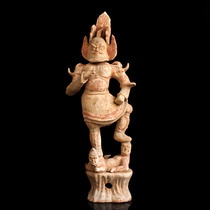 Painted pottery civil officials ornaments ancient pottery figurines heavenly kings cultural relics copying antiques collection of artworks old objects