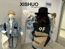 Bora Korean Xi said autumn children 2021 teenagers embroidered letters blue denim jacket