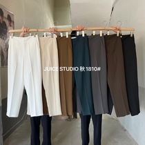 JUICE1810 suit pants women 2021 autumn Korean version of high waist thin professional pipe pants straight tube ankle-length pants tide