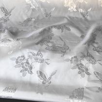 Limited Time Special Price Fabric jacquard fabric Butterfly Romance Flowers white Tiered fabric Qipao Chinese Style Ancient Wind Clothing
