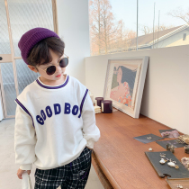 Boy necropolis children trendy spring clothing white casual childrens blouses 2022 new spring Korean version Spring autumn 3 years 6
