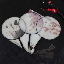 Childrens Hanfu costume girls ancient wind group fan double-sided round dance fan Chinese style classical fan performance dance fan