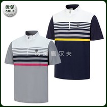 Special 2021 summer new Korean golf suit mens half zipper stretch short sleeve T-shirt GOLF