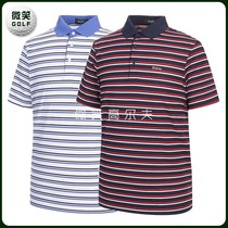 Special 2021 summer new Korean GOLF suit mens striped sports short sleeve T-shirt GOLF top