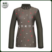 Korea special 2021 autumn new heart print turtleneck GOLF suit ladies long sleeve T-shirt GOLF