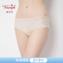 Triumph Daianfen Laidback Series Briefs Female Lace Hollowed-out Mid-Waist Flat Corner Pants 87-2014