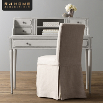 American solid wood childrens desk writing desk student small apartment Nordic vintage white old French country furniture