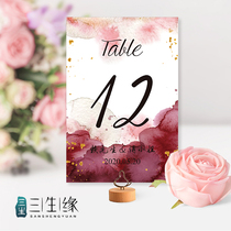Wine red ink stains creative seat card wedding table card card wedding table card wedding table card wedding table card deep new product