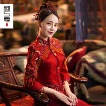 Xiuhe dress 2021 summer thin bride wedding show kimono Chinese bridal dress pleated skirt wedding dress toast dress female