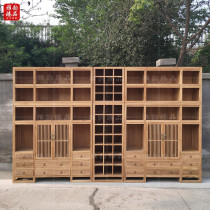 Old Elm Wood Free Lacquered Chinese Bou Ancient Shelf exhibition rack imitation ancient original solid wood bookcase bookcase exhibition cabinet furniture set to be made