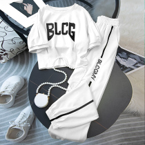 Short Sleeves Fried Street Sports Casual Suit Women Summer 2022 New Fashion Loose Foreign Air Long Pants Running Two Sets Tide