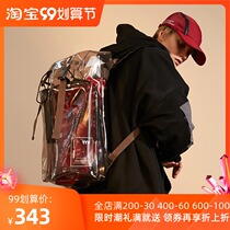 FLAM hip hop Tide brand national tide FYP 3M reflective three-dimensional multi-pocket transparent backpack