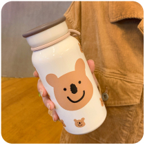 Cute vacuum cup stainless steel student girl couple high-value water cup small Japanese simple cup small and portable