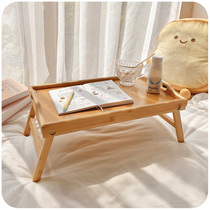  ins wind bay window small table foldable dining table board Bedroom wooden solid wood dormitory bed writing table
