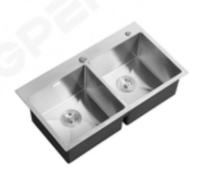 Dongpeng self-contained bathroom stainless steel manual one double basin kitchen basin 102