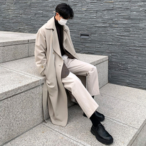 Windbreaker mens mid-length over-the-knee Korean version of the handsome British style casual coat mens spring and autumn jacket trend student