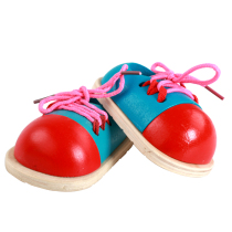 3-year-old baby learning system laces tie threading teaching aids 6-year-old kindergarten Gifts early to practice wooden toys