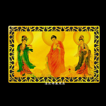 Western Three Saints Metal Buddha Kanan No Amitabha Buddha Statue Guanyin Great Trend Bodhisattva Card Gold Card