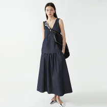 Roheme Classic Little Left - sleeveless V - collar vest coat High waist splicing A - shaped minimalist puffy half skirt suit