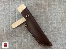 Brown war damage head layer cowhide knives scabbard fish knife kitchen knife slaughtering factory boning knife scabbard cover pure manual custom-made