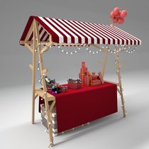  Booth Outdoor pergola stall display stand Solid wooden market mobile sales truck Night market snack stall promotional car