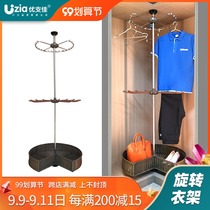 Cloakroom rotating hanger 360-degree wardrobe corner rack multifunctional hanger push-pull trouser rack shoe rack storage basket