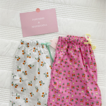 Homemade High Branch Cotton Pure Cotton Spring Summer Home Sleeping Pants Pink Cute Crummy Little Bear Home Pants Loose Manmanna