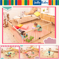JollyBaby childrens indoor game fence Baby baby crawling toddler protective fence Solid wood safety fence