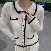 Korea eenk pocket cardigan female summer and autumn small fragrant wind thin coat sunscreen air conditioning knitwear ins tide