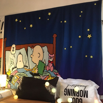 Snoopy hanging cloth dormitory background cloth bedroom bedside ins style decoration childrens room layout Wall cloth cartoon big