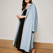 S05 WDY04033 Jasmine collection Labbr * o medium and long water ripple 800G full cashmere double-sided coat for women